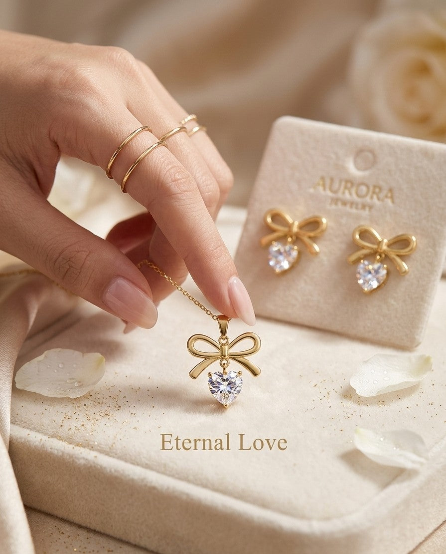Golden Heart Jewellery Set