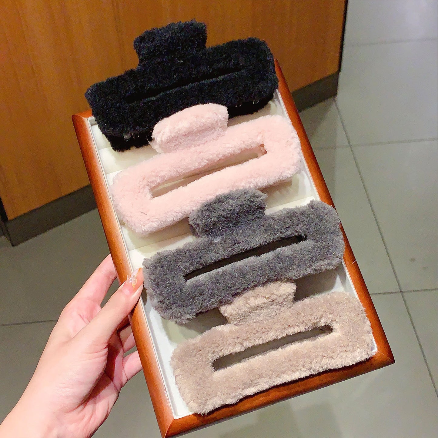 Fur Hair Clips Pack of 3