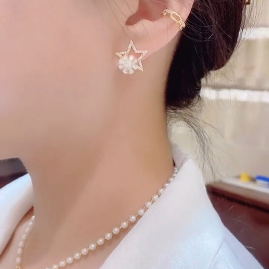 Five-pointed Star Rotating  Earrings