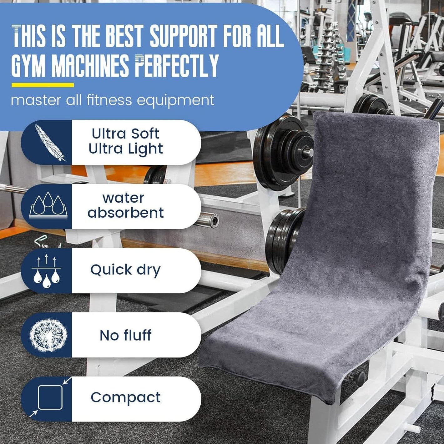 GYMDRY Premium Zippered Fitness Towel