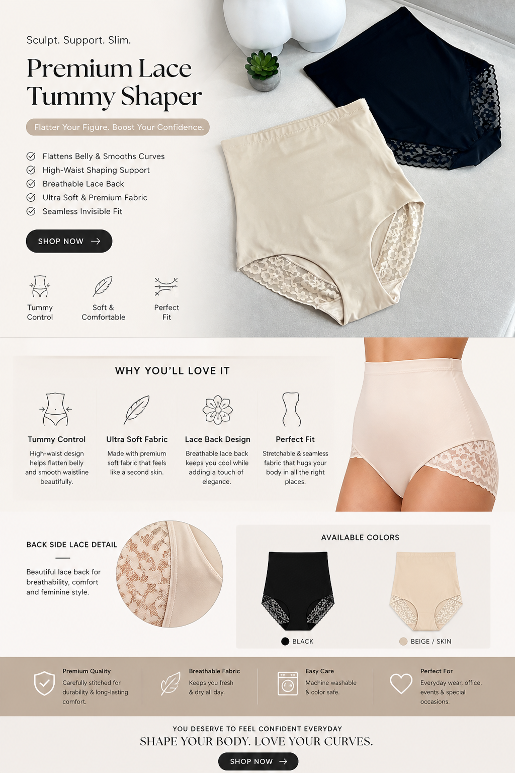 High Waist Tummy Belly Control Shaper